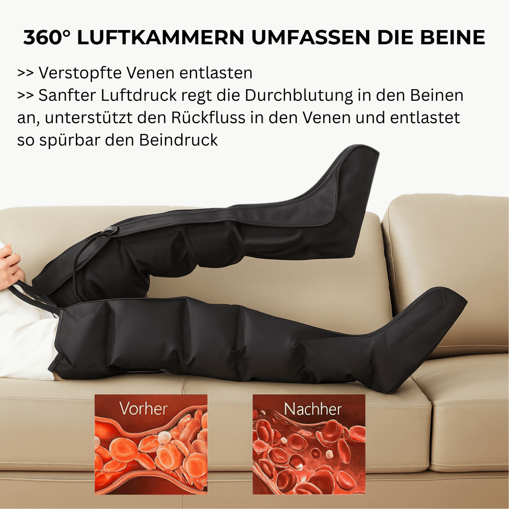 Leevo RelaxBoots – Premium Luftdruck-Beinmassagegerät für tiefe Entspannung & Erholung