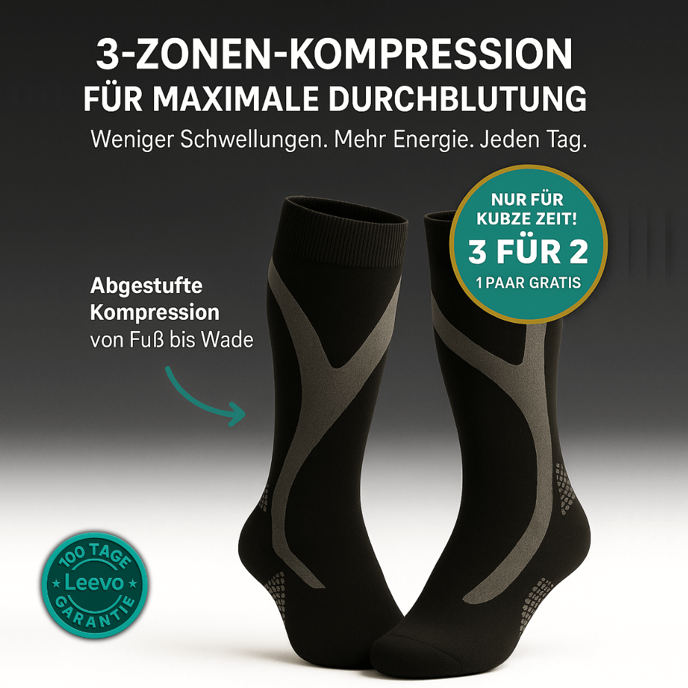 VitalFlow - 3-Zonen-Kompressionssocken zur Entlastung für Beine & Füße