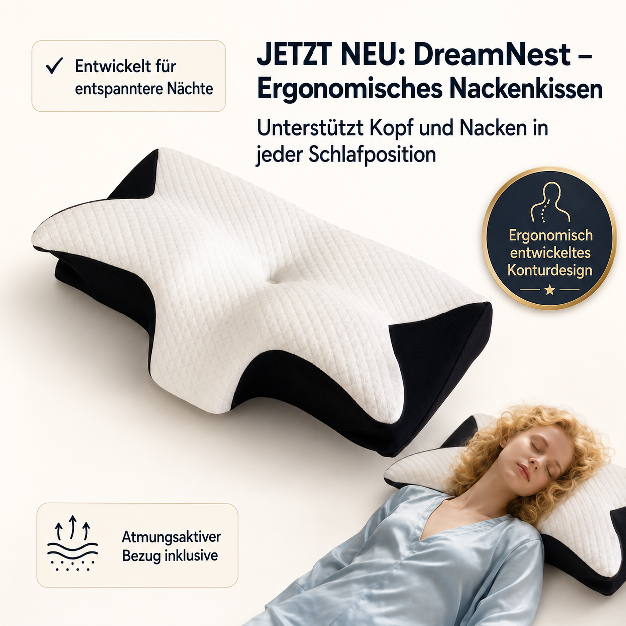 DreamNest – Ergonomisches Nackenkissen