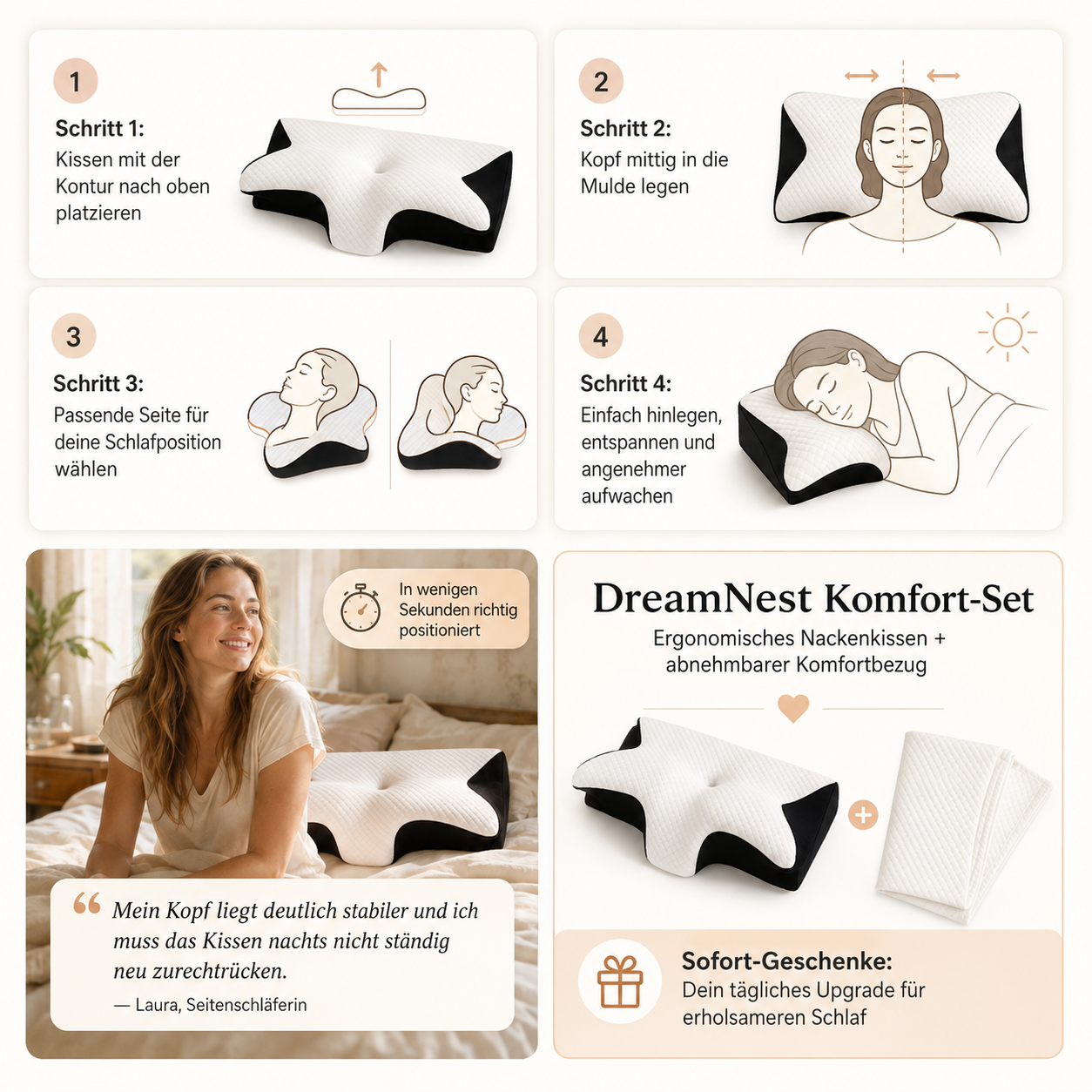 DreamNest – Ergonomisches Nackenkissen