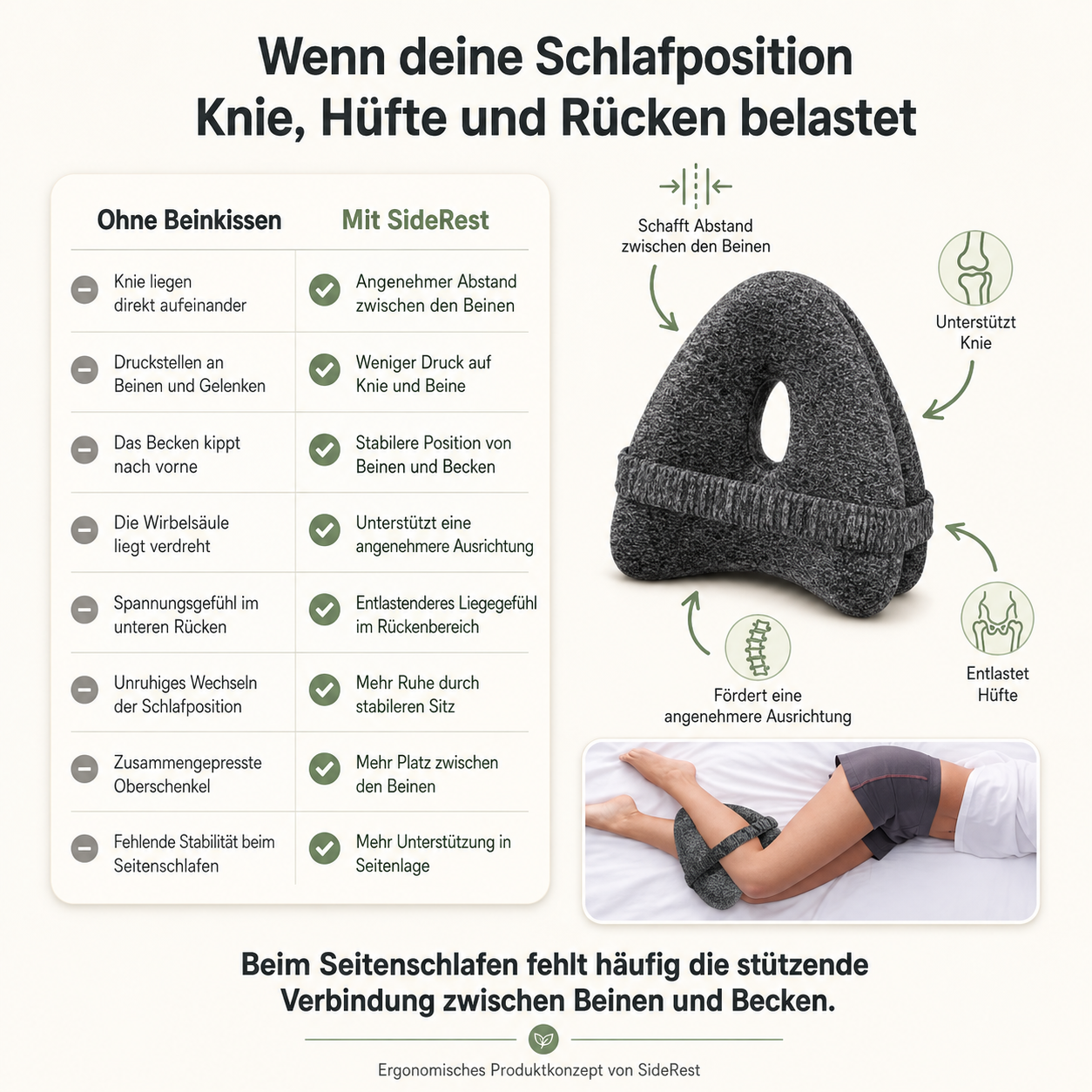 SideRest – Orthopädisches Beinkissen